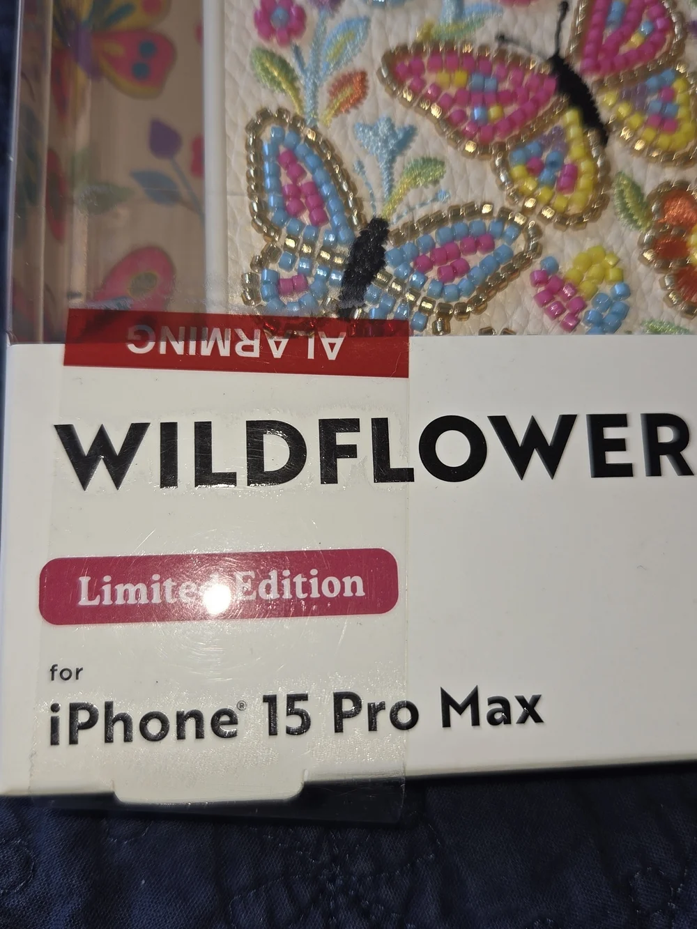 NIB, Wildflower Limited Edition Butterfly Beaded iPhone 15 Pro Max Case. CP
